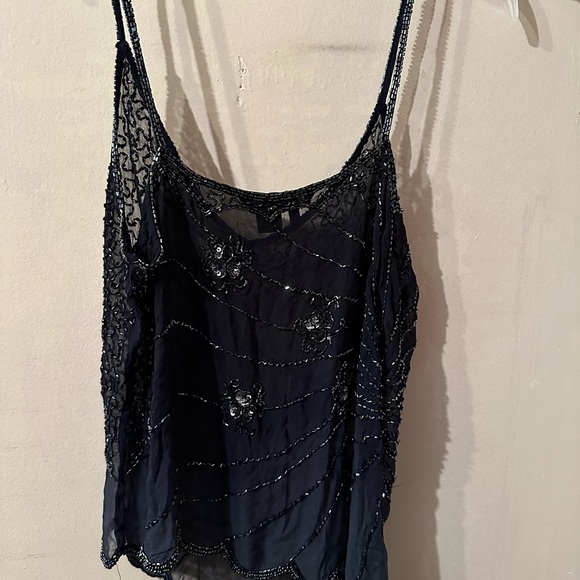 Zara basic sequinced black top - Picture 2 of 3